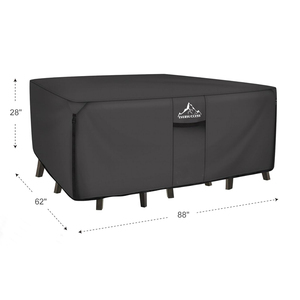 Ngoài trời mục đích chung 600D nhiệm vụ nặng nề không thấm nước UV kháng hình chữ nhật Patio Bàn và ghế Bìa đồ nội thất bao gồm - Product Image 2