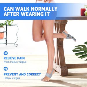 Универсальный корректор Bunion-Регулируемая шина для пальцев ног с силиконовыми подушечками (1 шт., серый) - Product Image 4