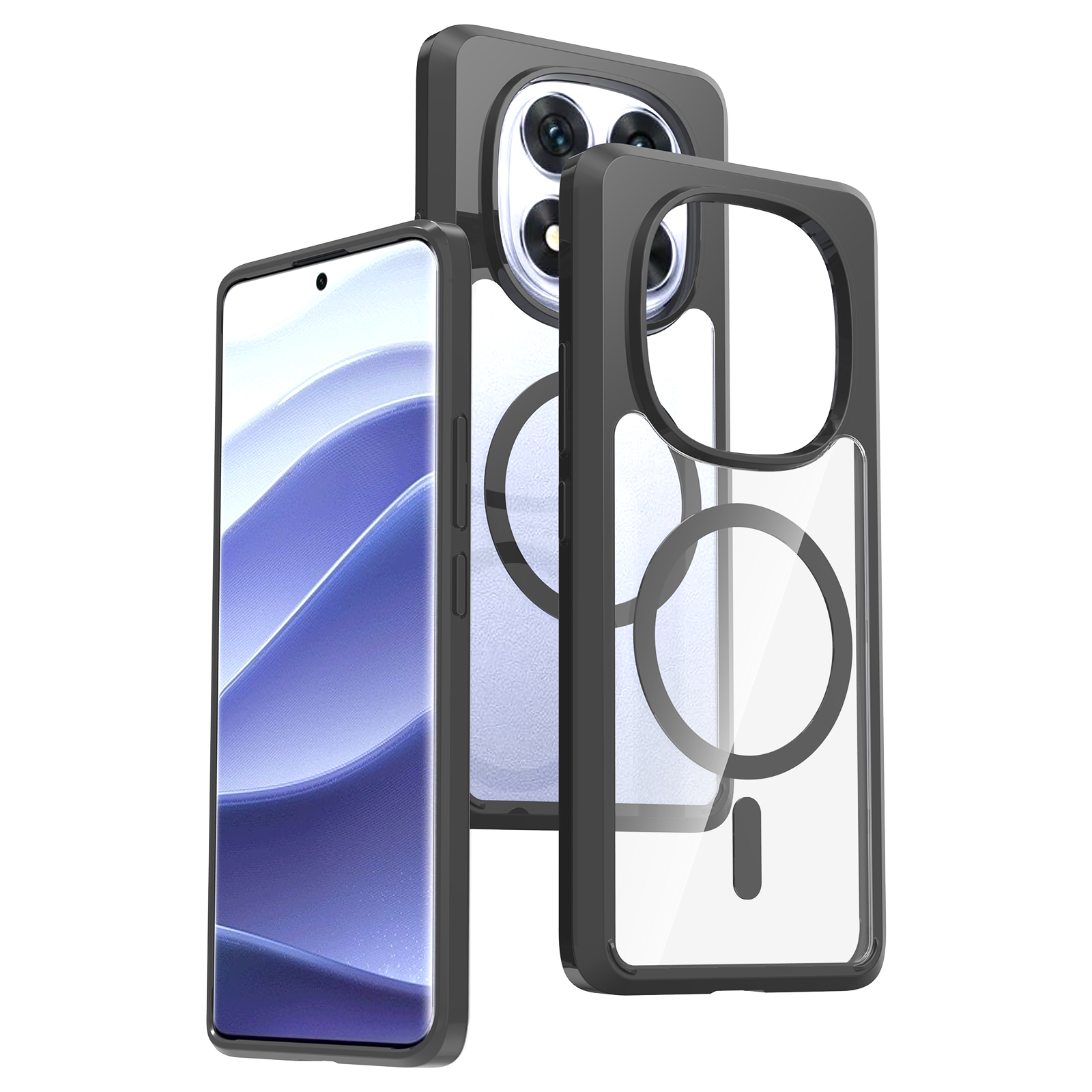 Parte trasera transparente / Borde de TPU negro