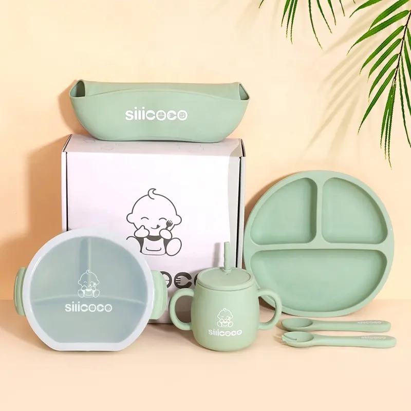 Wellfine-placas de silicona para bebés, placas de succión de silicona no tóxica respetuosas con el medio ambiente, gran oferta