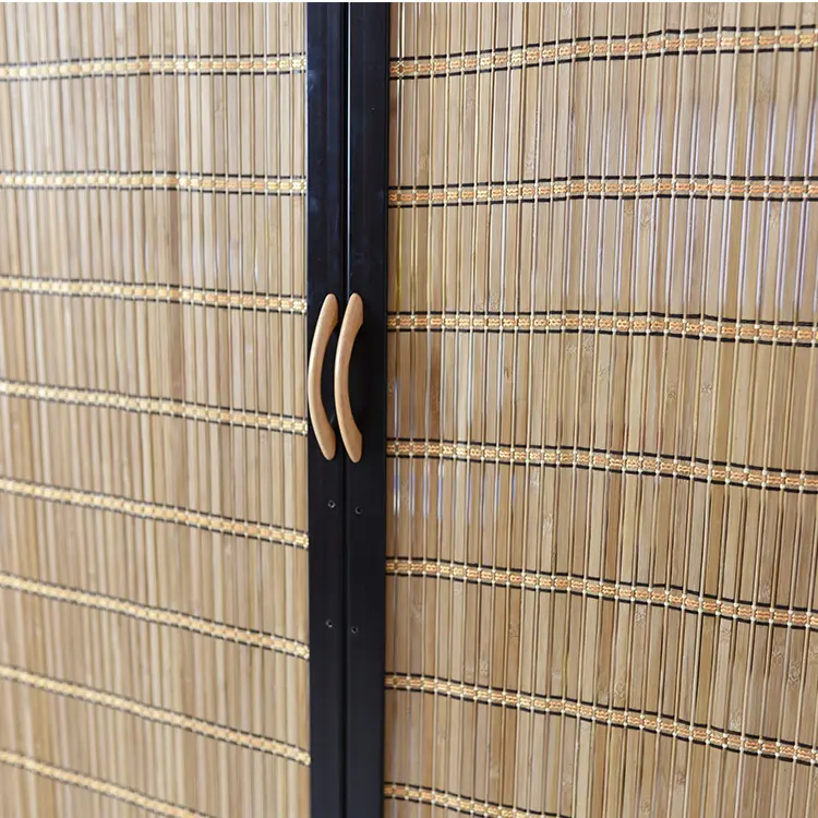 Porta deslizante de bambu para dentro ou fora