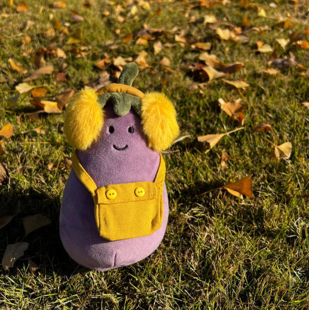 Yellow Ear Mask Eggplant 17cm