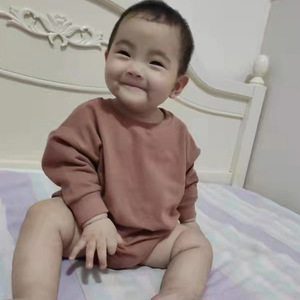 CPC证书有机棉超大婴儿泡泡连衫裤婴儿短款连衫裤