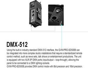 GVM SD500B 500W Professional <strong>LED</strong> Video Light Photography Fill Light Continuous Light With Seperate Control Box Bi-color - Product Image 6