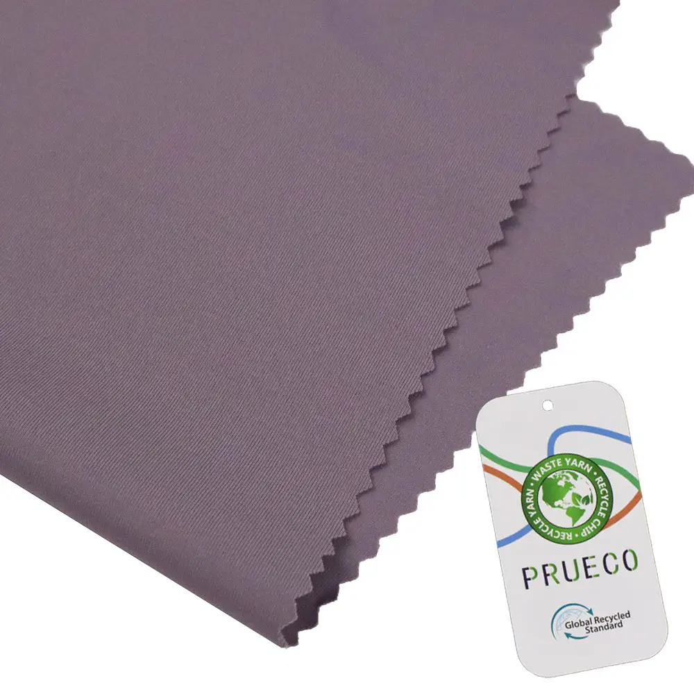 Textiles écologiques Élastique à 4 voies en polyamide spandex Tricot Doublure élastique Jersey Tissu en nylon recyclé pour vêtements de sport