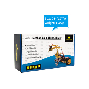 Brazo de Robot mecánico, Kit de aprendizaje de coche para Arduino, 4DOF, OEM, 2WD