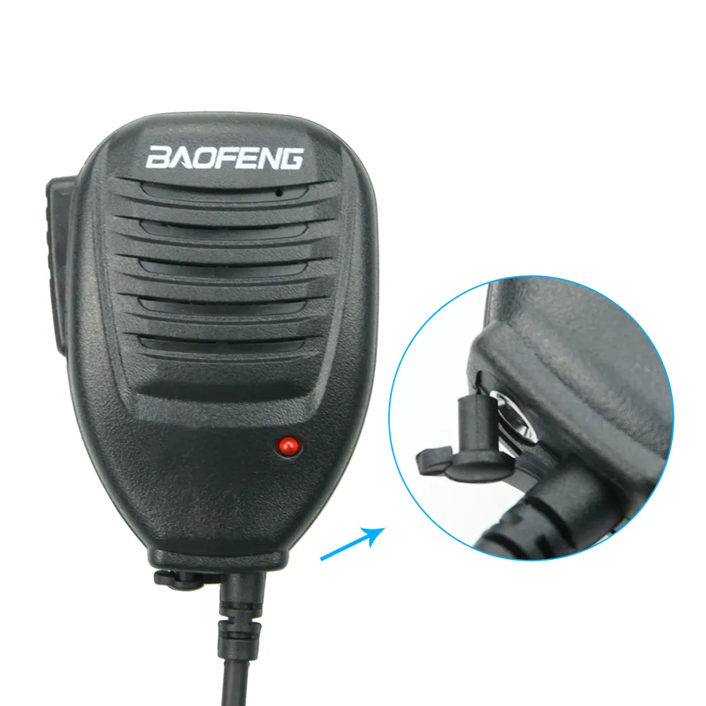 UV-5r Plus Speaker jarak jauh, Mikrofon bahu tahan air tahan hujan untuk Baofeng 5R UV-5RE UV-5RA Plus UV-6R 888s