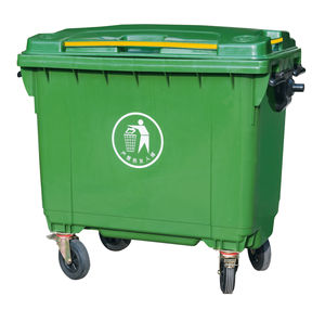 660L 1100 Litre açık depolama kovası HDPE PP plastik kamu çöp toplama çöp kutuları açık üst tekerlekler ile - Product Image 1