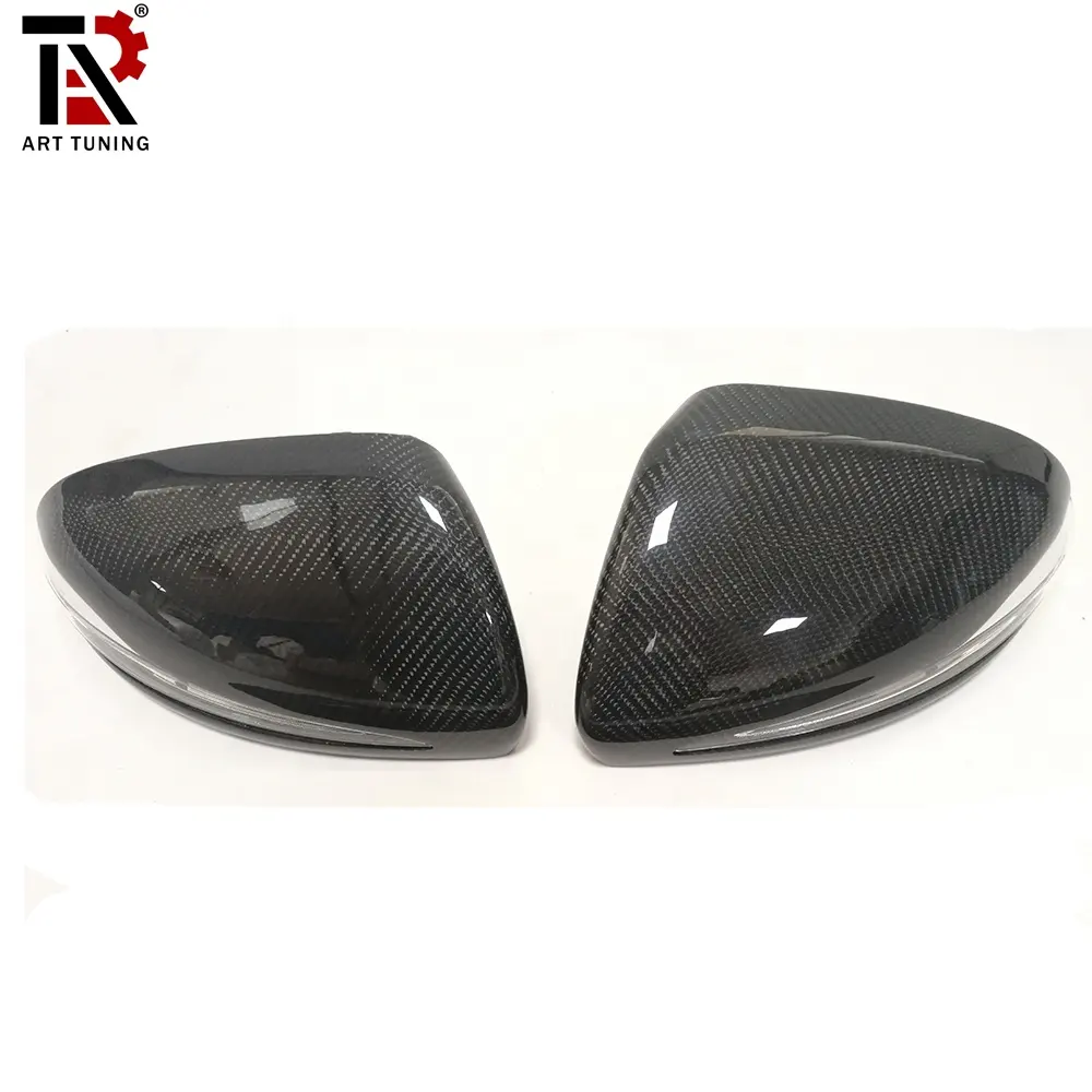 Reale Revisione Auto In Fibra di Carbonio Side Mirror Covers per w205 w213