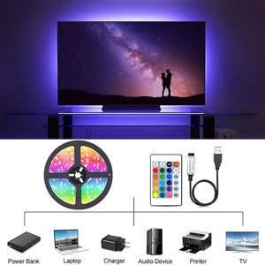 5V RGB 5050 Smart <span class=keywords><strong>LED</strong></span>-Licht leiste Bunte Umgebungs-TV-Hintergrund beleuchtung Flexible Fernbedienung für die USB-Konnektivität des Wohnzimmers