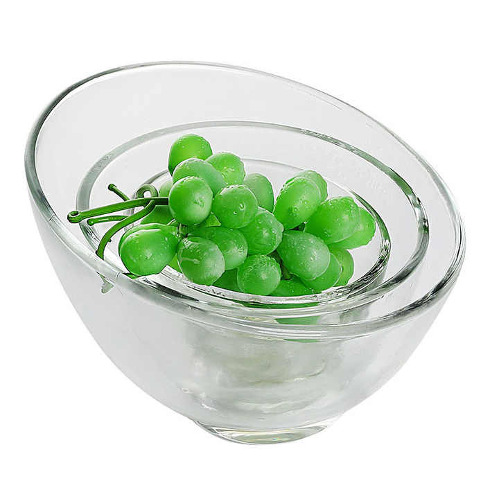 Cuenco de cristal transparente sin plomo para ensalada, postre, fruta
