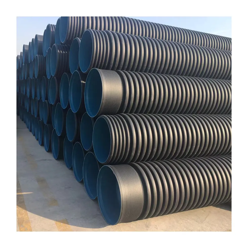 Tuyau de drainage en plastique ondulé en spirale à double paroi en polyéthylène DN400 DN500 DN600