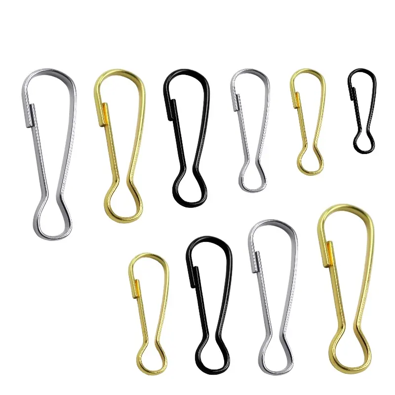 Çok boyutu Metal bahar Hooks kordon basmalı klips Hooks için kimlik kartı halka anahtarlık çanta DIY perdeler anahtarlık toka donanım