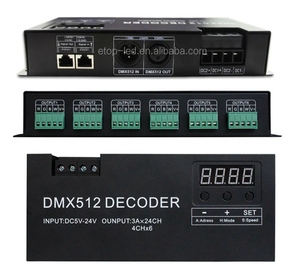 24-канальный RGB DMX 512 декодер с цифровым дисплеем 72A диммер, RJ45 dmx контроллер - Product Image 4