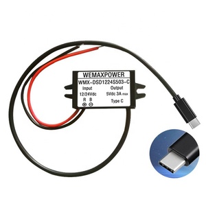 DC 12/24V regulador de voltaje reductor 12vdc 24vdc a 5vdc 3a con salida tipo C 12V 24V a 5V convertidor USB - Product Image 1
