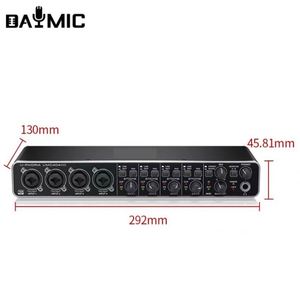 Interfaz de Audio OEM de 4 entradas, tarjeta de sonido de 24 bits, 192 kHz, mezclador, consola DJ, grabación de estudio, Podcasting en vivo - Product Image 3