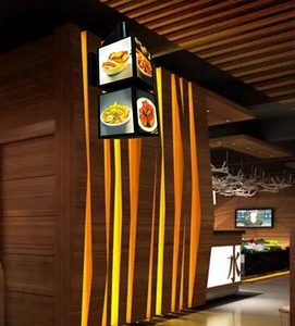 Hai lớp xoay dẫn hộp Đèn cửa hàng mặt tiền bên treo tường hiển thị cho phục vụ các món ăn và <span class=keywords><strong>menu</strong></span> biển quảng cáo cửa biển hiệu - Product Image 4