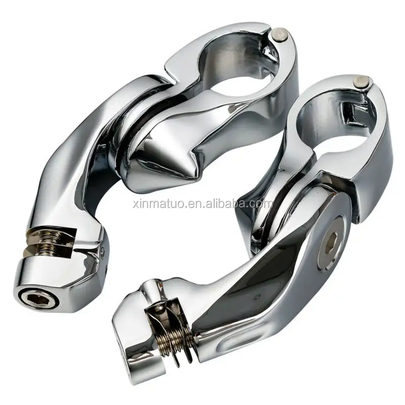 Peg 1.25 "Chrome Short Angled Highway Adjustable Peg Mount Kit untuk Harley-davidson