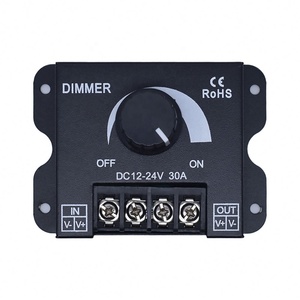 Manopola Dimmer 12-24V 30A striscia LED ad alta potenza luce PWM Dimming Controller in acciaio cassa 12V 24V 36V 48V rotante rotante LED Dimmer - Product Image 4