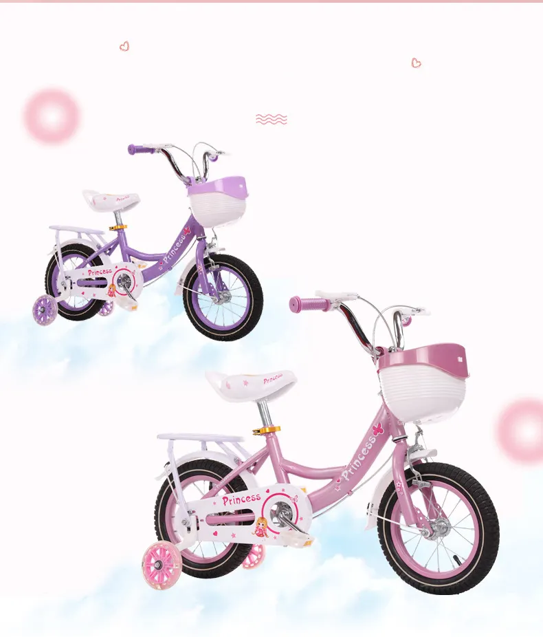 Popularmente sillín portátil Ruedas de entrenamiento de plástico Diseño Piezas de marca famosa Nice Kid Bike