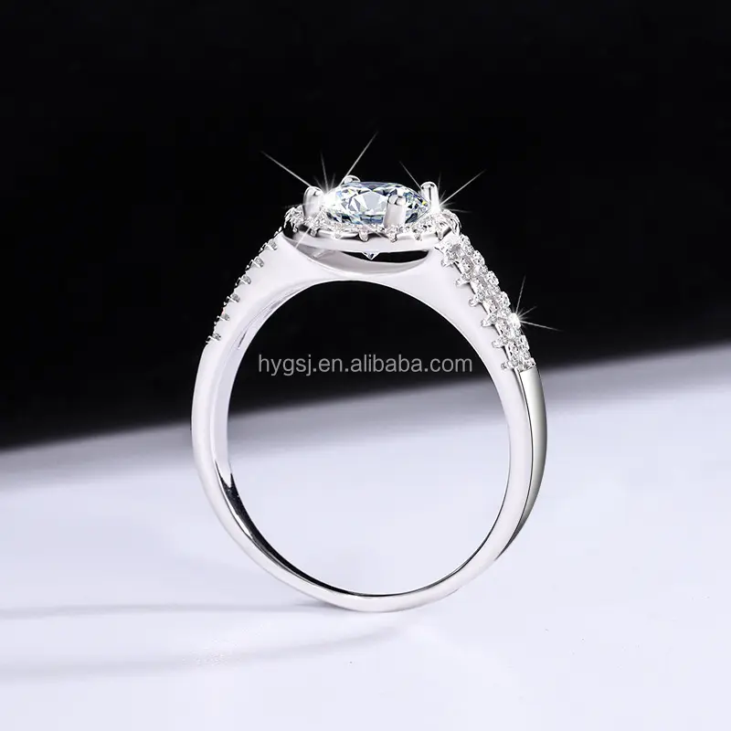 S925 anello nuziale con diamante scintillante di lusso da sposa anello da sposa placcato in platino aperto con anello da dito regolabile