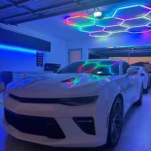 Sechseck-LED-Licht RGB Wabenlampe Garagenlampe Led Sechseck-Deckenleuchten für Autoaufbereitung Shop Garage Fitnessstudio
