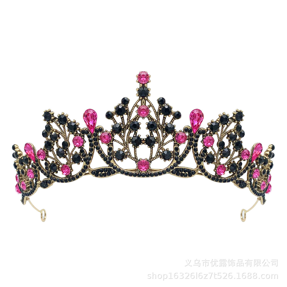 Antique gold + rose red diamond