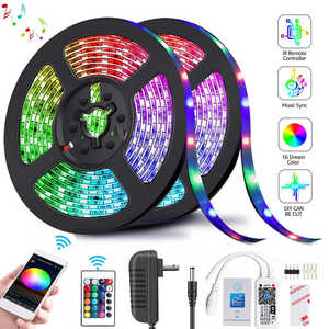 RGB светодиодная полоса, музыкальное управление звуком, Светодиодная лента, rgb 20 метров с Wi-Fi, управление bluetooth для домашнего освещения - Product Image 4