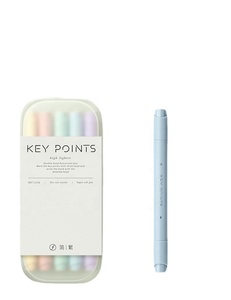 5pcs Key Point Dual Side Pastel <strong>Highlighter</strong> Marker with <strong>Chisel</strong> and Fine <strong>Tip</strong> for DIY Journal - Product Image 1