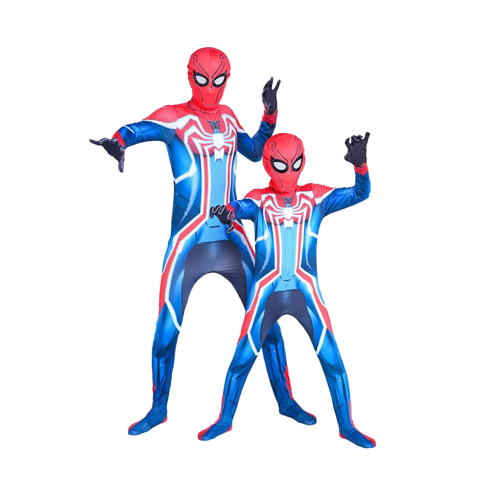 Venta al por mayor de alta calidad Halloween látex niños Spiderman disfraz barato directo de fábrica Spiderman disfraz para niños