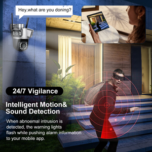 ICsee 9MP doppia lente PTZ telecamera di sicurezza esterna umana Auto Tracking Audio bidirezionale 1 anno di garanzia dati della scheda di memoria Cloud - Product Image 6