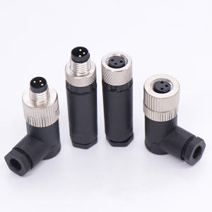M8塑料组件2 3 4 5针M8连接器90度IP67防水M8塑料组件圆形连接器 - Product Image 2