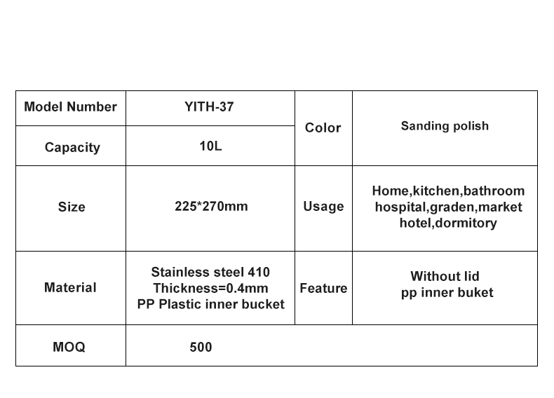 10L lidless Bathroom Household kitchen Cleaning Tools  Stainless Steel Foot Pedal Trash Can Waste