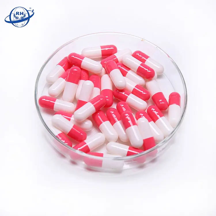 Fournisseur de capsules vides 0 # gel blanc rose/casquettes végétariennes halal