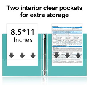 Tùy chỉnh trình bày 1 inch 3 lỗ Vòng chất kết dính bao gồm văn phòng long lanh 1-inch 3 vòng chất kết dính với 2 túi nội thất - Product Image 4