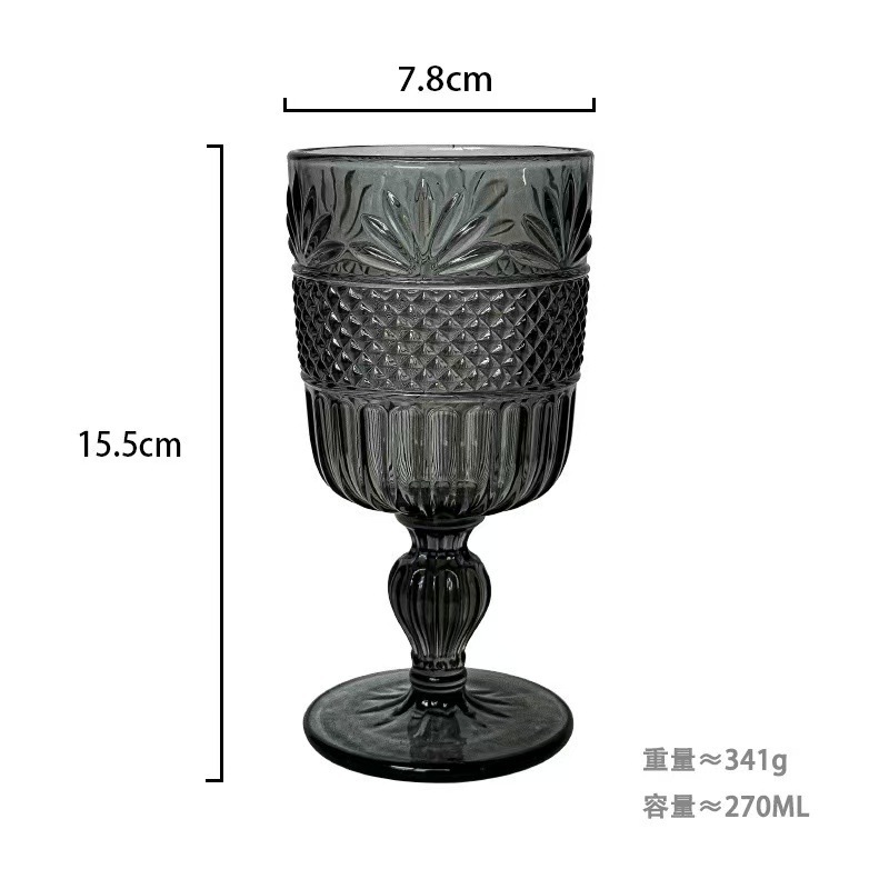 Gray striped small wine glass