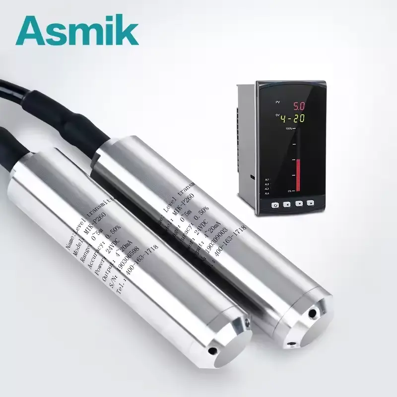 Asmik transmetteur de niveau submersible intelligent haute précision 4-20ma pour eau liquide