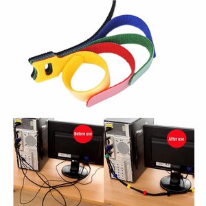 Venta directa de fábrica Espalda con Espalda Gancho de amarre de cables y correa de cable de bucle Sujetador de cables Colorido reutilizable - Product Image 6