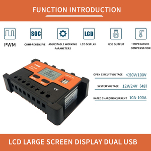 Usb контроллер 5 В двойной usb дизайн 30A 60a Интеллектуальный pwm контроллер солнечного заряда - Product Image 3
