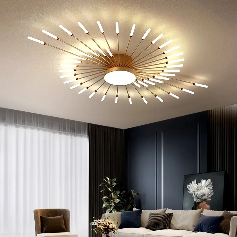 Lampadario moderno nero per soggiorno apparecchi di illuminazione camera da letto cucina Loft Led lampade a ragno a soffitto