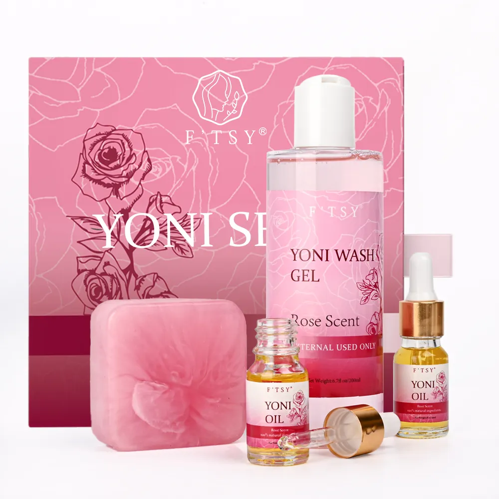 Oem Professionele Yoni Set Vrouwelijke Intieme Wasgel Zeep Yoni Wash Ph Balans Rose Yoni Verzorgingsbox Set