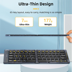 Three-Channel Wireless for Portable Computer Office <strong>Keyboard</strong> Cross-Border Transparent Mute Folding <strong>Keyboard</strong> - Product Image 5