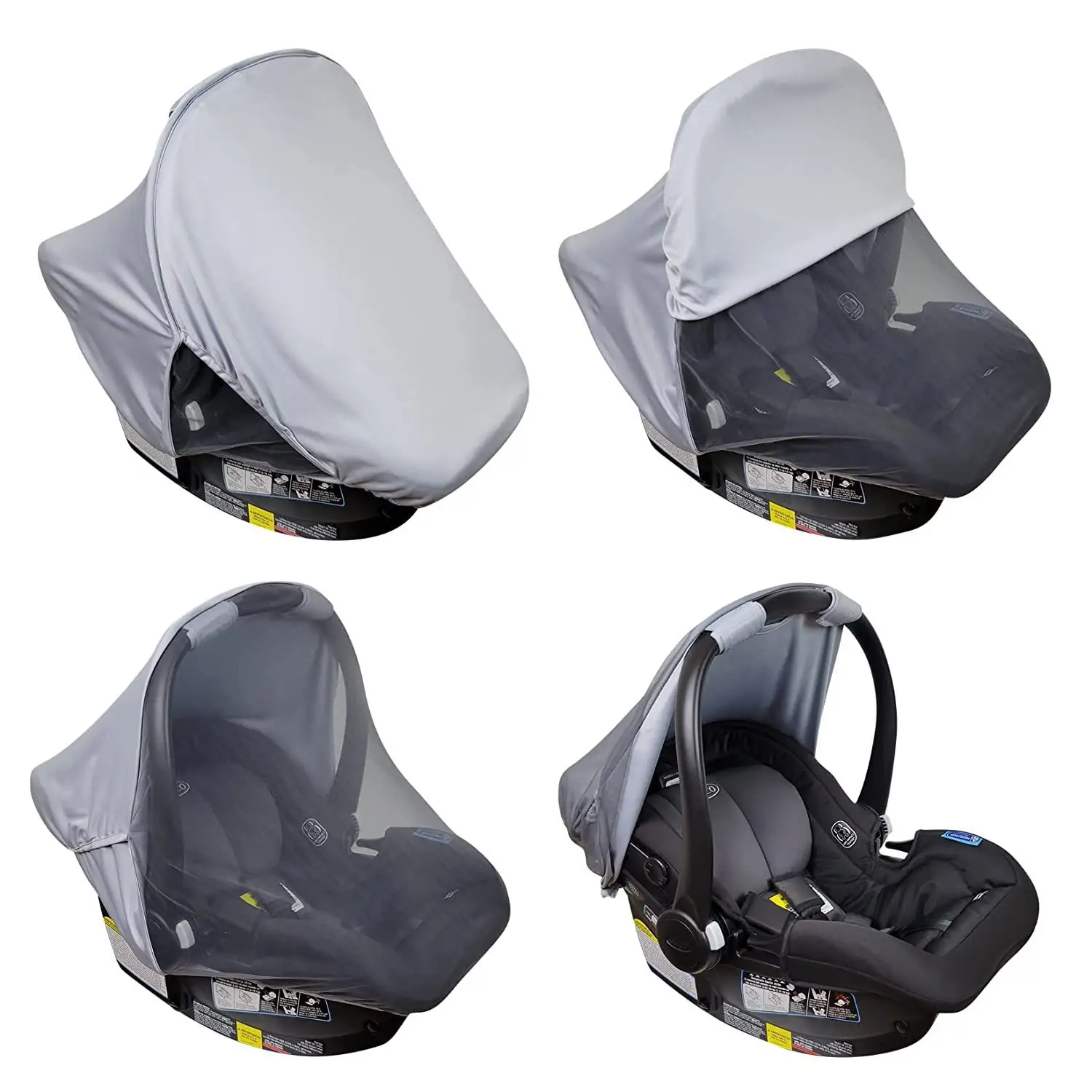 Cozy Sun & Bug Covers Infant Babies Canopy Lightweight Stretchy Breathable Baby Car Seat Cover