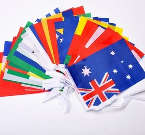 Promoción de entrega rápida Poliéster personalizado País nacional Rectángulo Triángulo Cuerdas colgantes Banderines Bandera - Product Image 6