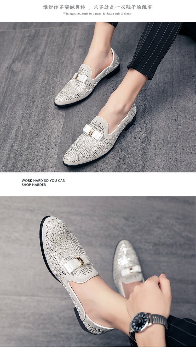 Genuine Leather Glitter Material Comfortable Loafer for Men Blue S219-3421 (STOCK ITEM) 14 PRISTINE