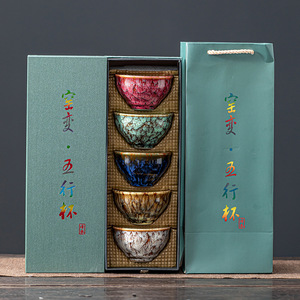 Large Business <strong>Gift</strong> Set Five Elements Kiln <strong>Change</strong> Cup Master Tea Cup Kung Fu Building Ceramic Cups Elegant Kung Fu Style - Product Image 6