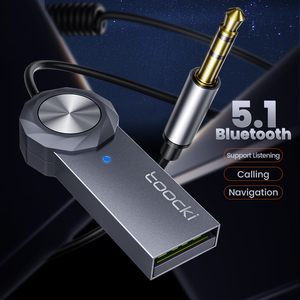 Toocki无线汽车蓝牙5.1模块Aux音频接收器适配器电缆Aux汽车蓝牙适配器 - Product Image 2