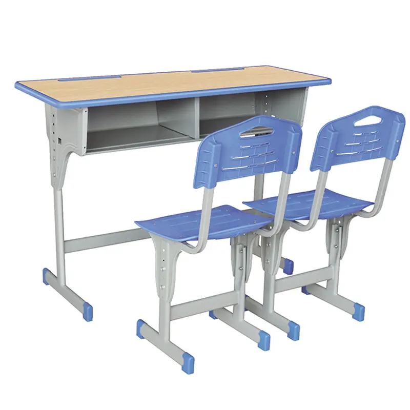 Ensemble de meubles scolaires modernes avec pied en métal et bois PP, meubles de salle de classe, Table et tabouret, vente en gros