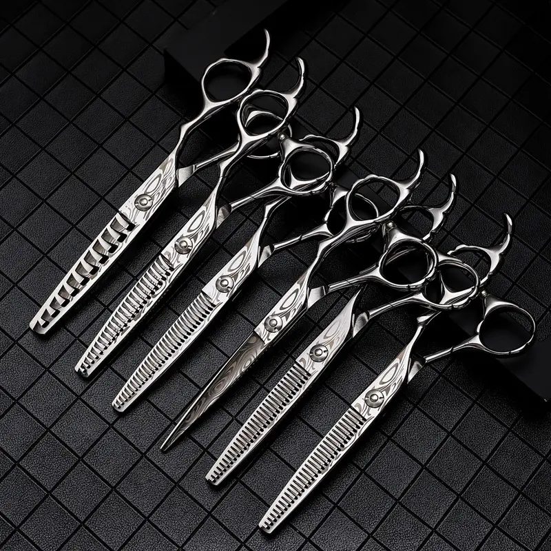 Professional High Quality Hairdressing Hard Steel Hair Cutting Barber Shears Thinning Scissors for Men Women and Pets