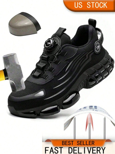 כפתור רוטרי נעלי בטיחות גברים נעלי רגל פלדה ניקב מחץ בטיחות עבודה מגפי אוויר כרית אוויר ספורט נעלי עבודה - Product Image 5